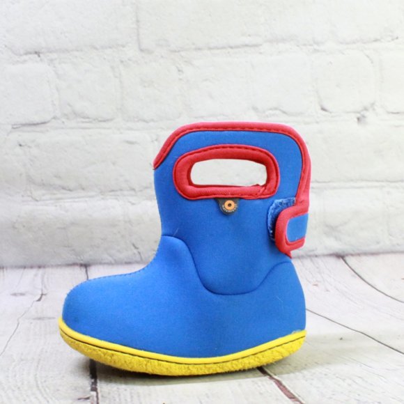Bogs Other - Bogs Blue Rubber Pull On Waterproof Fleece Lined Boots Size 5 Infants